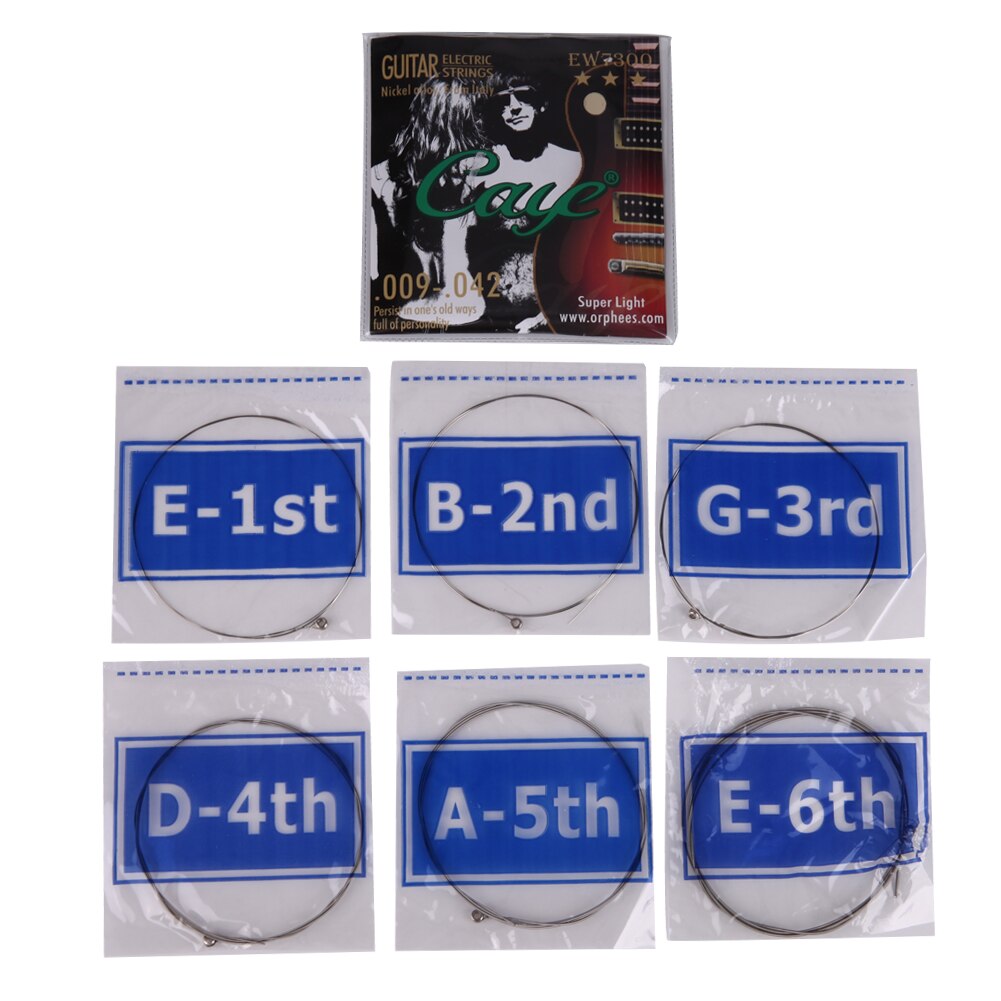 6pcs/set CAYE EW Guitar Strings Nickel Series Nickel Plated Steel Electric Guitar Strings Set EW7300 EW7400 EW7500 EW7600-ebowsos