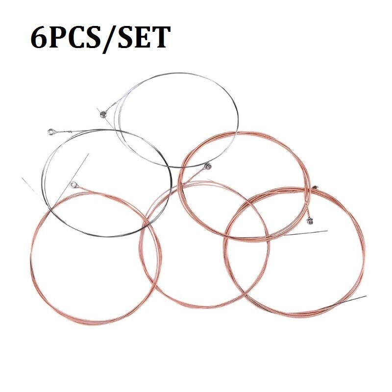 6pcs/set Steel Wire Guitar Strings Size 0.12"-0.53" Practicing Strings for Acoustic Folk Guitarra Bass Parts & Accessories-ebowsos