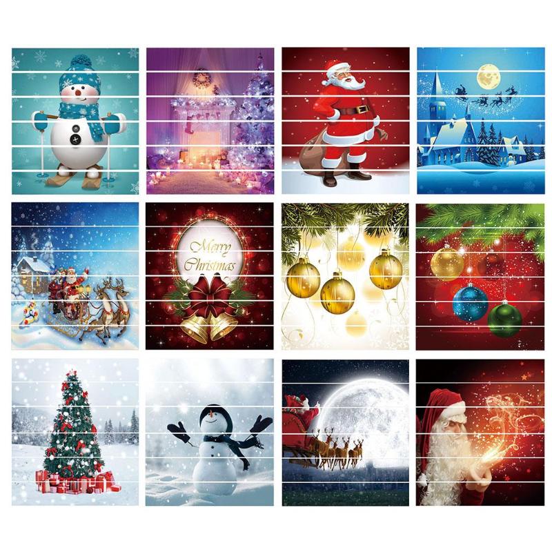 6pcs/set Waterproof PVC Stair Stickers Stair Covers Floor Paster Self-Adhesive Wallpaper Christmas Supplies Festival Decor - ebowsos