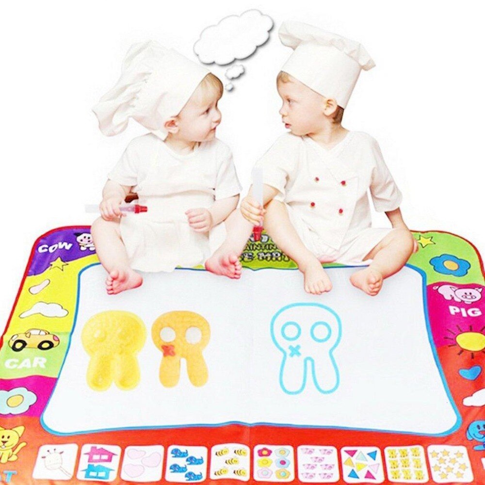 78*58CM Baby Kids Add Water with Magic Pen Doodle Painting Picture Water Drawing Play Mat in Drawing Toys Board Gift Christmas-ebowsos