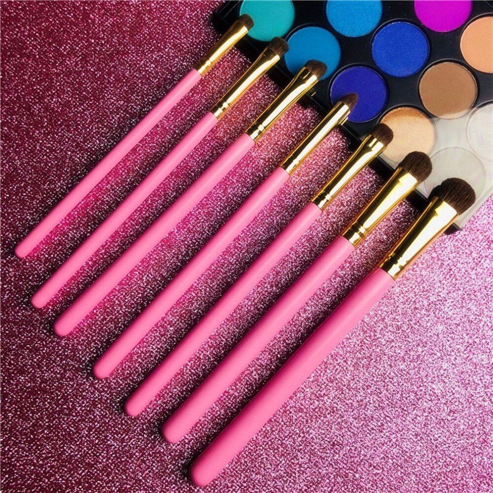 7PCS/SET Spiral Design Plastic Handle Beauty Makeup Brushes Cosmetic Foundation Powder Blush Make Up Brush Tool - ebowsos