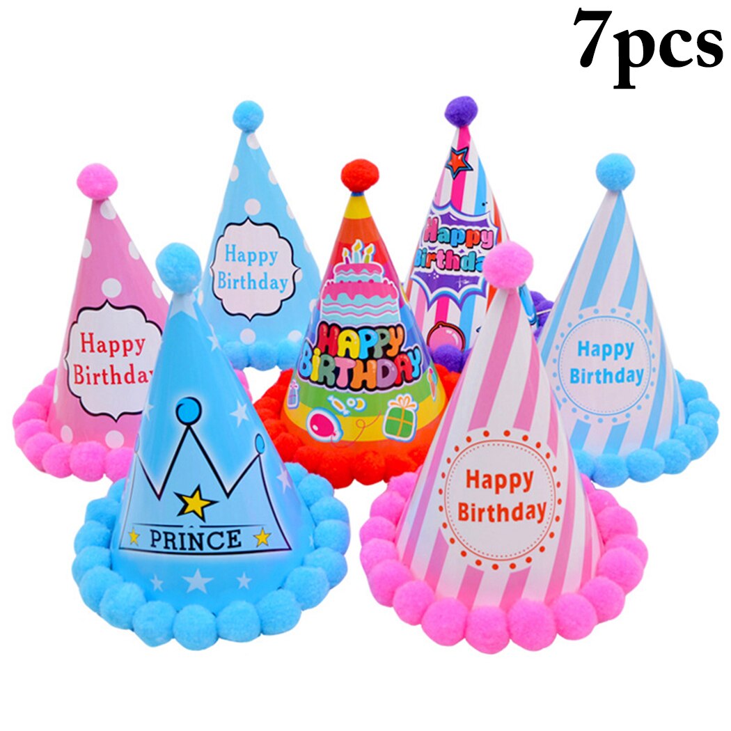 7Pcs/Set Creative Pet Dog Cat Party Birthday Hat Happy Birthday Letters Headwear Cap Hat Birthday Party Pets Accessories For Pet-ebowsos