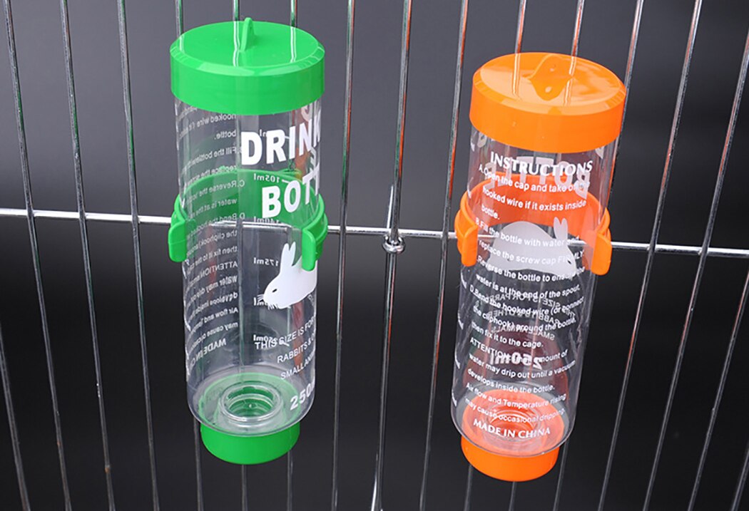 8.45oz Pet Automatic Water Feeder Cage Hanging Water Feeder Pet Water Dispenser For Pet Hamster Small Pet Daily Necessities-ebowsos