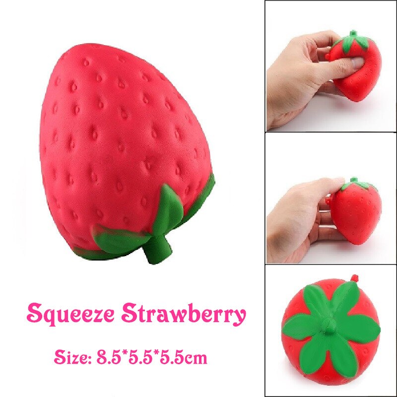 8 CM Squeeze Strawberry Scented Stress Relief Slow Rising Novelty Toys Jokes Wipes Funny Anti-Stress Toys For Children Kids-ebowsos