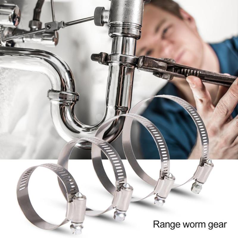 80Pcs/set Stainless Steel Worm Drive Hose Clamp Tri Clamp Adjustable Fuel Line Pipe Clip Clamp Tube Fasterner - ebowsos