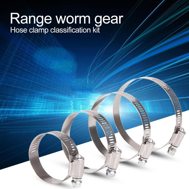 80Pcs/set Stainless Steel Worm Drive Hose Clamp Tri Clamp Adjustable Fuel Line Pipe Clip Clamp Tube Fasterner - ebowsos