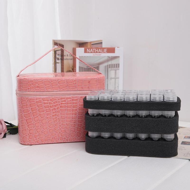 84 Bottles PU Leather Diamant Diamond Painting Accessories Diamond painting Organizer Bag Charms Rhinestones Tool New - ebowsos