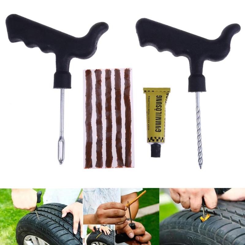 8pcs Car Tire Repair Tool Kit For Tubeless Emergency Tyre Fast Puncture - ebowsos