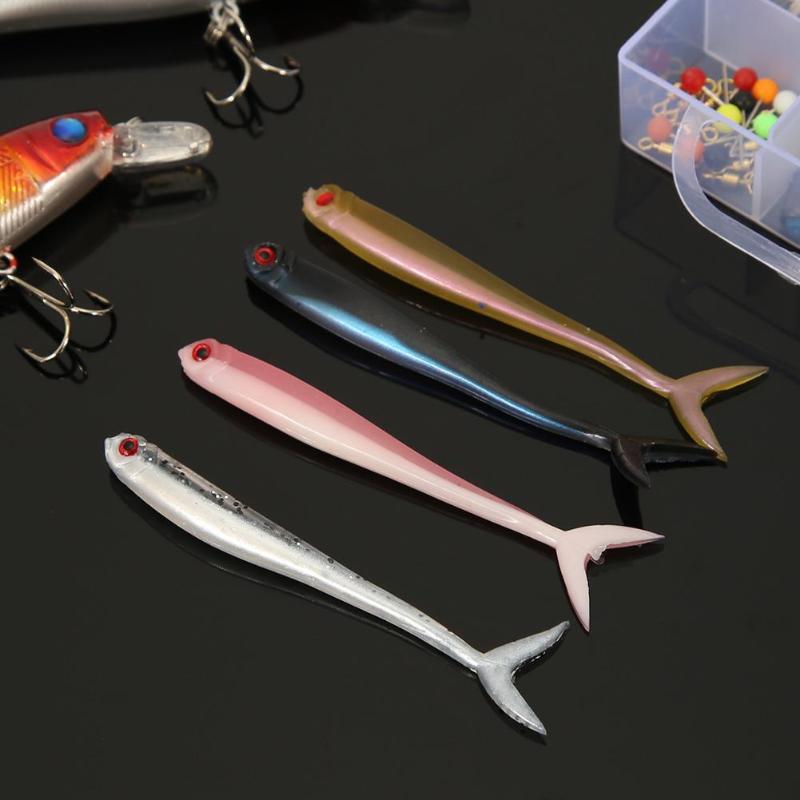 8pcs/lot Soft Fish Fork Tail Fishing Lures Artificial 1.7g 8cm Bionic Baits-ebowsos