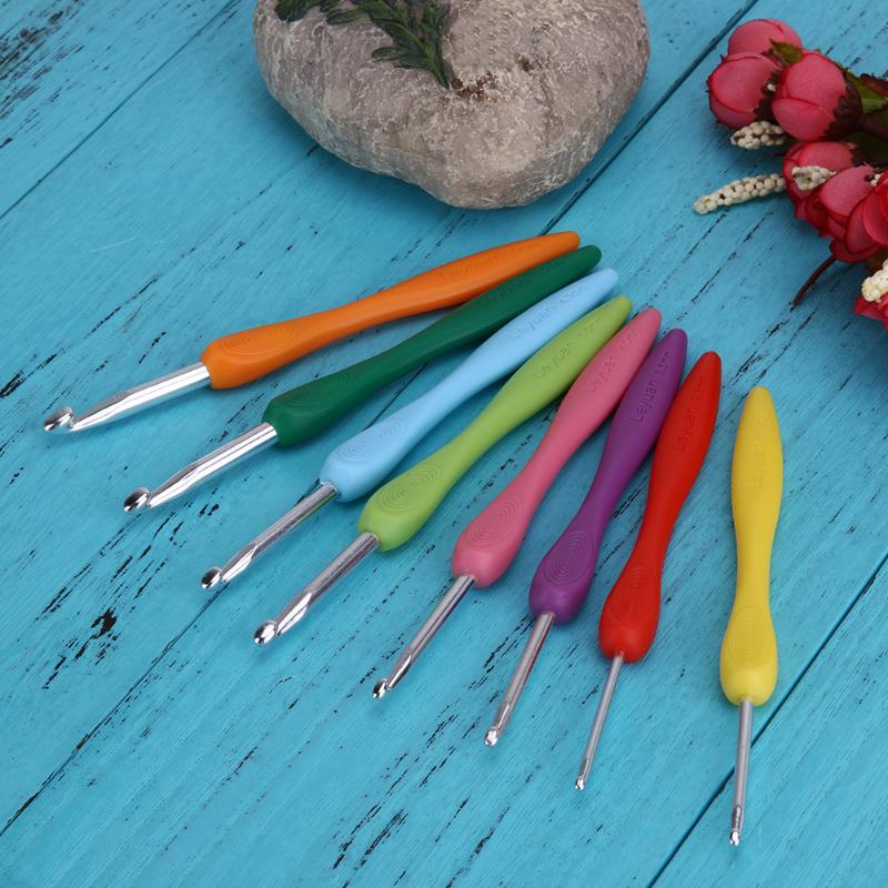 8pcs/set Sewing Needles Aluminium Crochet Hooks Needles Knit Weave Craft Yarn Sewing Tools Crochet Hooks Knitting Needles - ebowsos