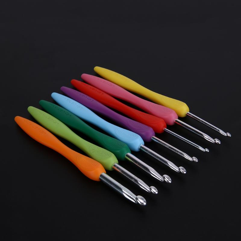 8pcs/set Sewing Needles Aluminium Crochet Hooks Needles Knit Weave Craft Yarn Sewing Tools Crochet Hooks Knitting Needles - ebowsos