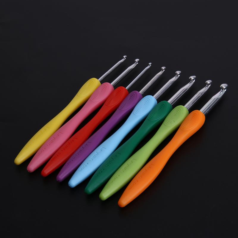 8pcs/set Sewing Needles Aluminium Crochet Hooks Needles Knit Weave Craft Yarn Sewing Tools Crochet Hooks Knitting Needles - ebowsos