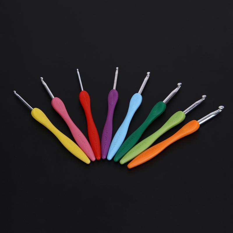 8pcs/set Sewing Needles Aluminium Crochet Hooks Needles Knit Weave Craft Yarn Sewing Tools Crochet Hooks Knitting Needles - ebowsos