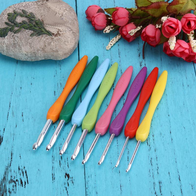 8pcs/set Sewing Needles Aluminium Crochet Hooks Needles Knit Weave Craft Yarn Sewing Tools Crochet Hooks Knitting Needles - ebowsos