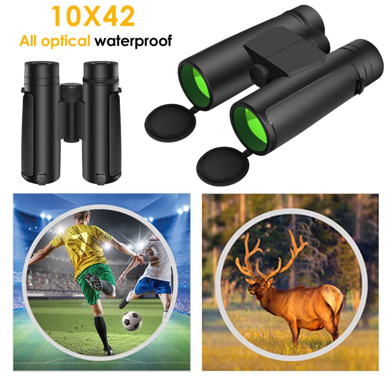 8x42/10x42 Portable Sighting Binoculars All Optical Glass Lens Waterproof Telescope for Outdoor Camping Hiking Travel-ebowsos