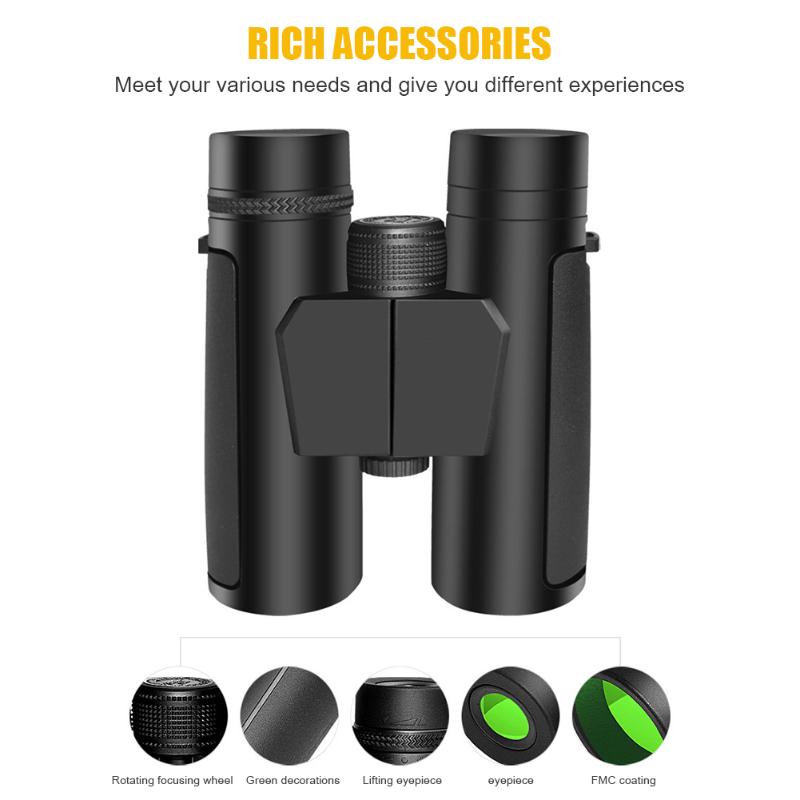 8x42/10x42 Portable Sighting Binoculars All Optical Glass Lens Waterproof Telescope for Outdoor Camping Hiking Travel-ebowsos