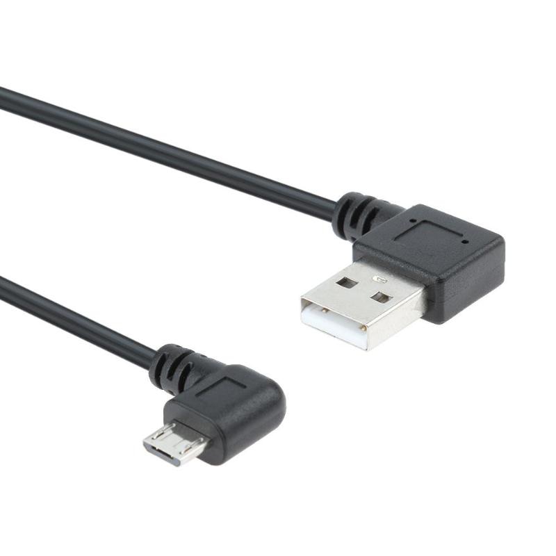 90 Degree 1.2m 4Ft USB2.0 Male to Micro USB Spring Charging Data Cable Wire - ebowsos