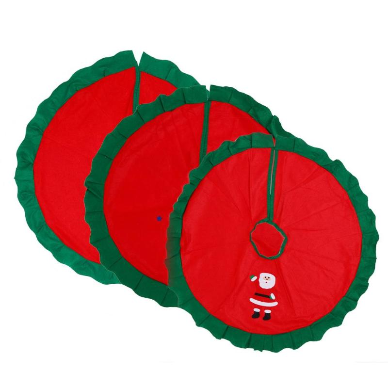 90cm Tree Skirt Apron Christmas Tree Decorations with Bold Bandage - ebowsos