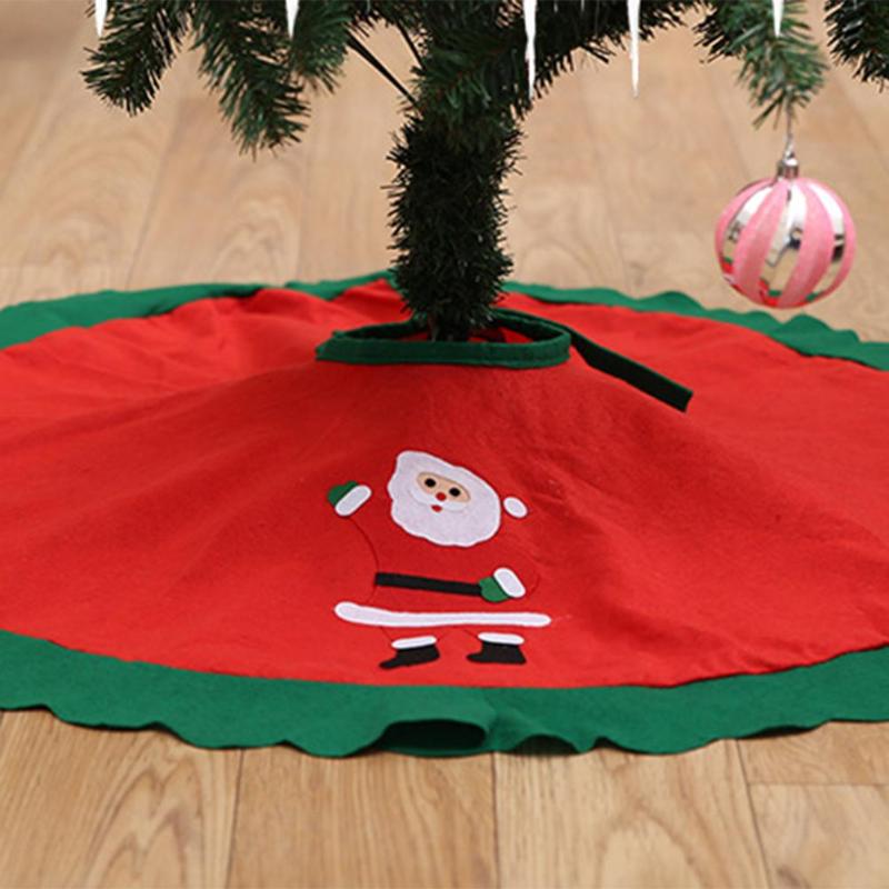 90cm Tree Skirt Apron Christmas Tree Decorations with Bold Bandage - ebowsos