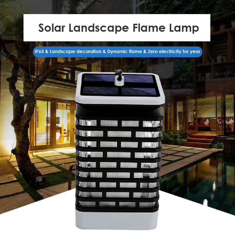 99LED Solar Light Outdoor Hanging Lantern Flicking Flame Light Garden Torch Lamp IP65 Waterproof Rating Eco-friendly Lights - ebowsos