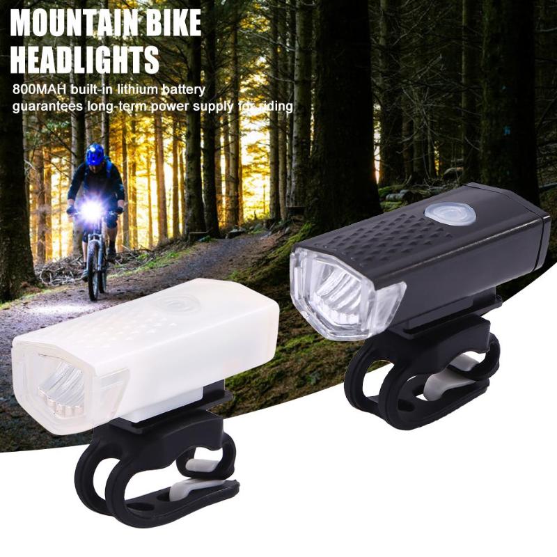 ABS Mountain Bike Headlight USB Rechargeable Super Bright Night Riding Tool-ebowsos