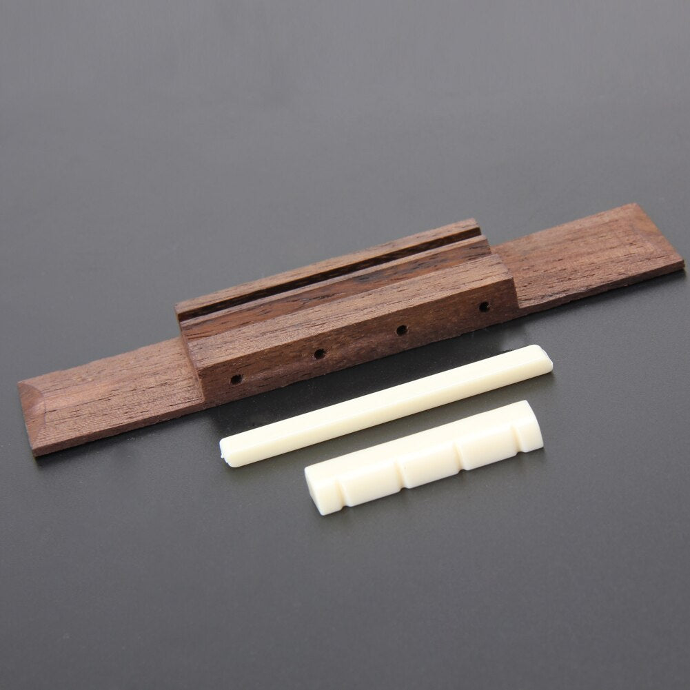 ABS Nut and Saddle Slotted + 110mm Rosewood Bridge for Ukulele Practical Guitar Parts US#V-ebowsos