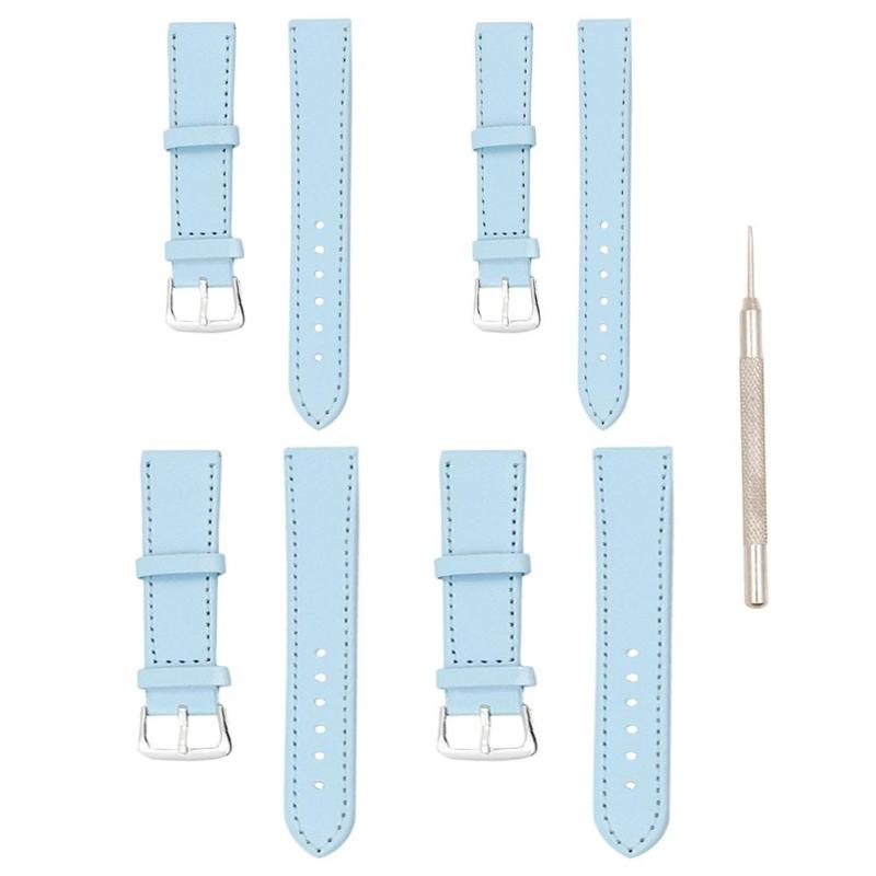 1 Pcs Replacement Sky Blue Watch Band Genuine Leather Wrist Pin Buckle Straps Watch Accessories Bracelet - ebowsos