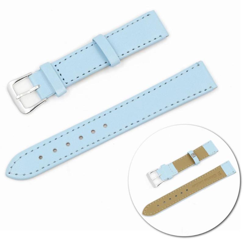 1 Pcs Replacement Sky Blue Watch Band Genuine Leather Wrist Pin Buckle Straps Watch Accessories Bracelet - ebowsos