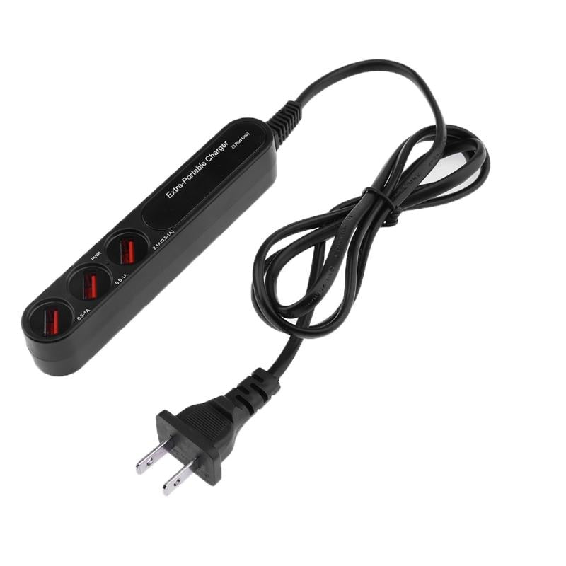 110V-240V 3 Port High Speed USB Hub Portable Black Power Charger Splitter Adapter PC Laptop Notebook Computer - ebowsos