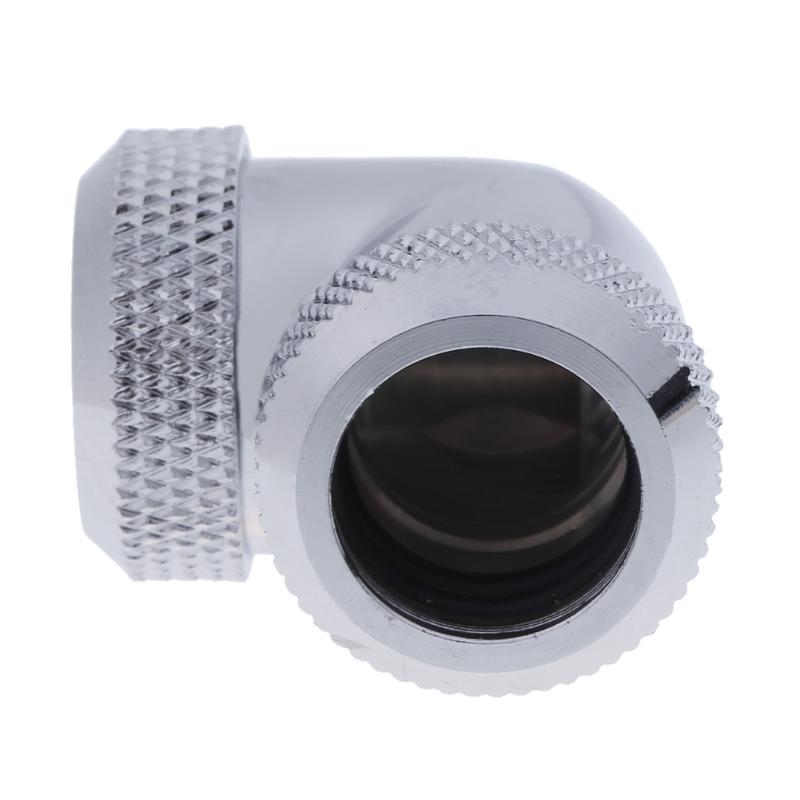 14mm OD G1/4 Inner Thread 90 Degree Tube Connector for PC Water Cooling Black/Silver - ebowsos