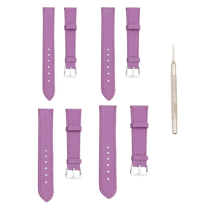 Smart Watch Belt Purple 0344 Watch Band Leather Straps Stainless Steel Watch accessories Pattern Bracelet Watchbands - ebowsos