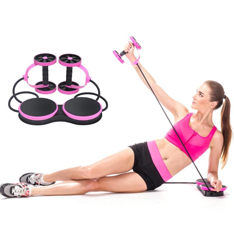 Ab Roller Wheel Abdominal Trainer Wheel Arm Waist Leg Exercise Abdominal Resistance Pull Rope Tool Fitness Equipment Exercise-ebowsos