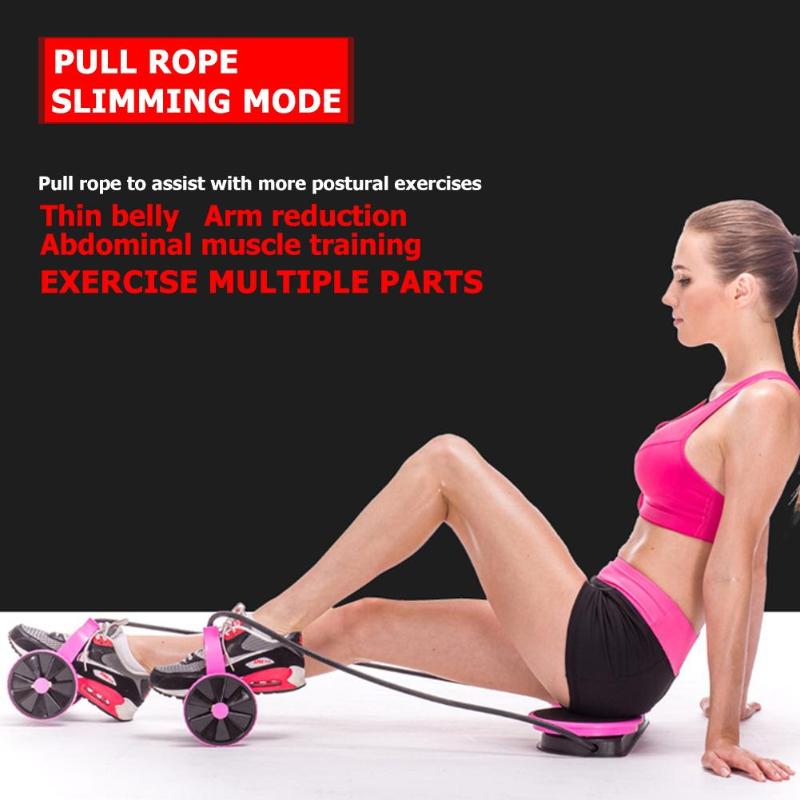 Ab Roller Wheel Abdominal Trainer Wheel Arm Waist Leg Exercise Abdominal Resistance Pull Rope Tool Fitness Equipment Exercise-ebowsos