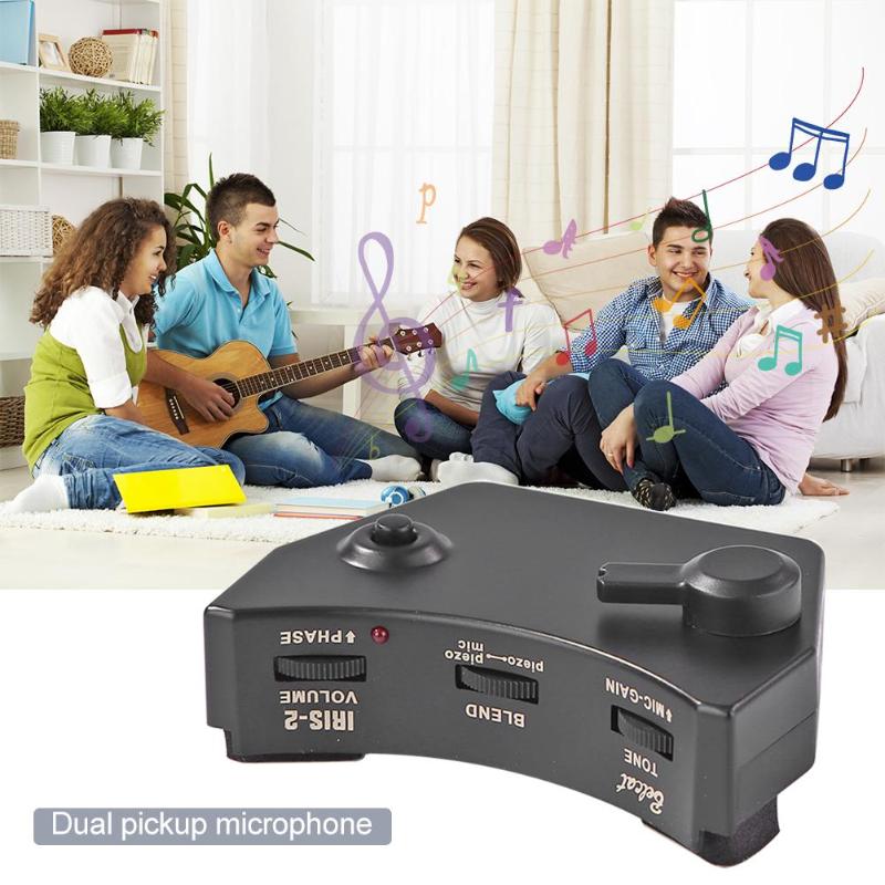 Acoustic Guitar Pickup System Dual Sound Hole Control Preamp Electronics and Plastic Shell Finnish Voice Hole for Guitar Parts-ebowsos