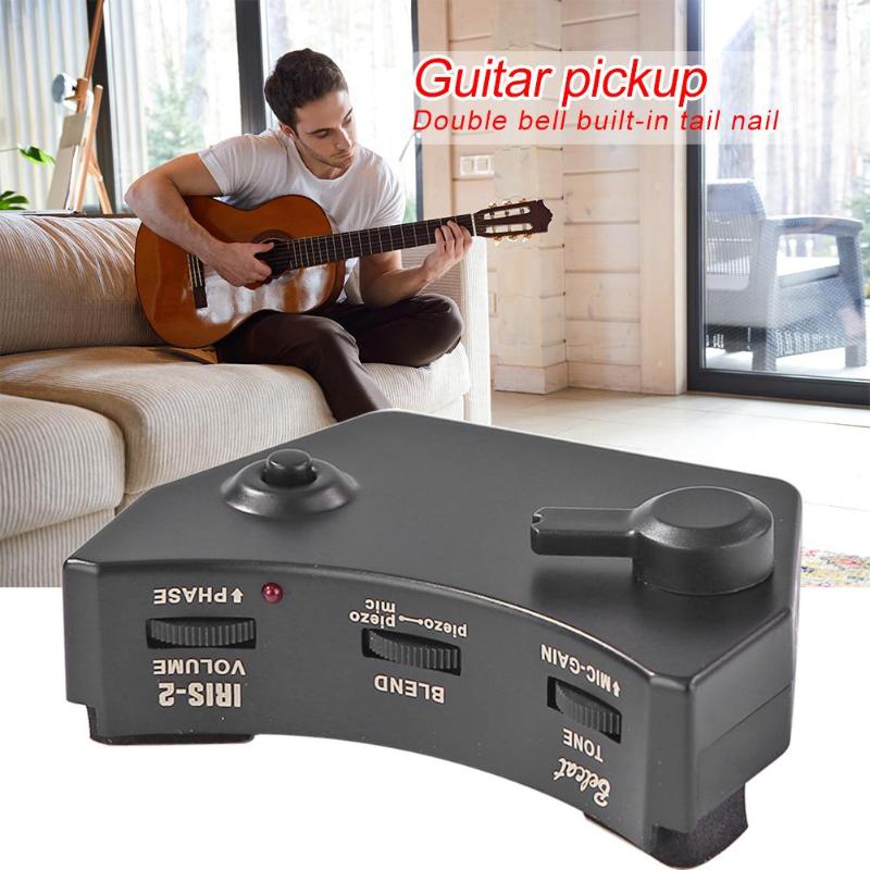 Acoustic Guitar Pickup System Dual Sound Hole Control Preamp Electronics and Plastic Shell Finnish Voice Hole for Guitar Parts-ebowsos