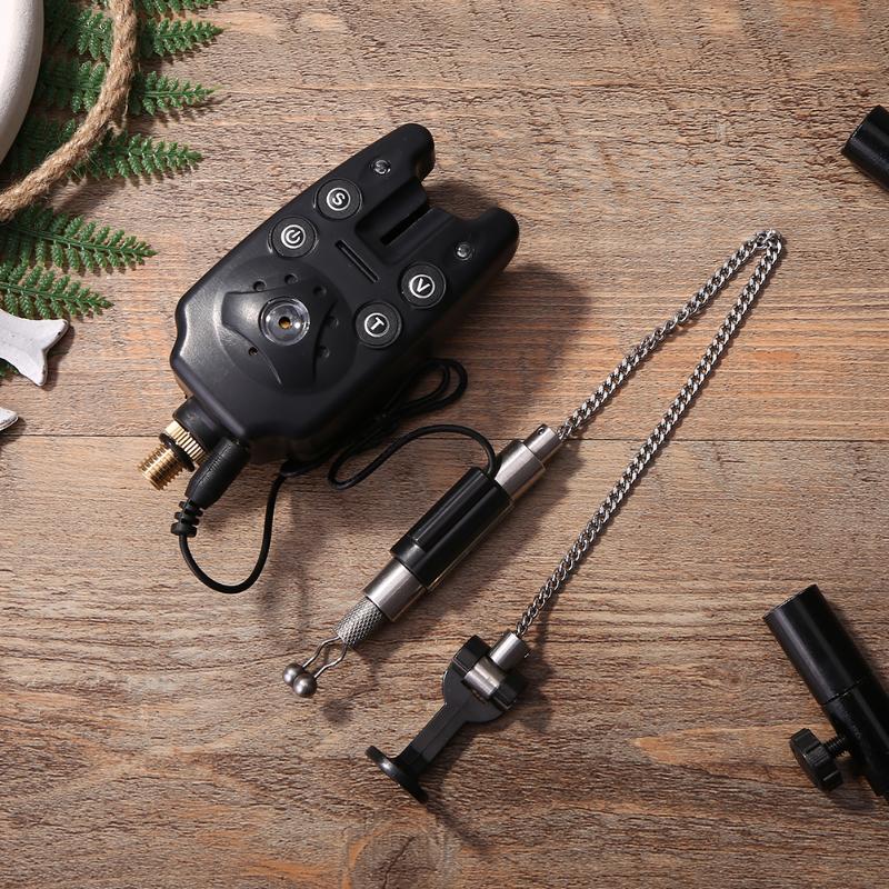 Adjustable Carp Fishing Tackle Accessories LED Illuminated Fish Bell Chain Swinger Indicator Durable Fishing Bite Alarm-ebowsos