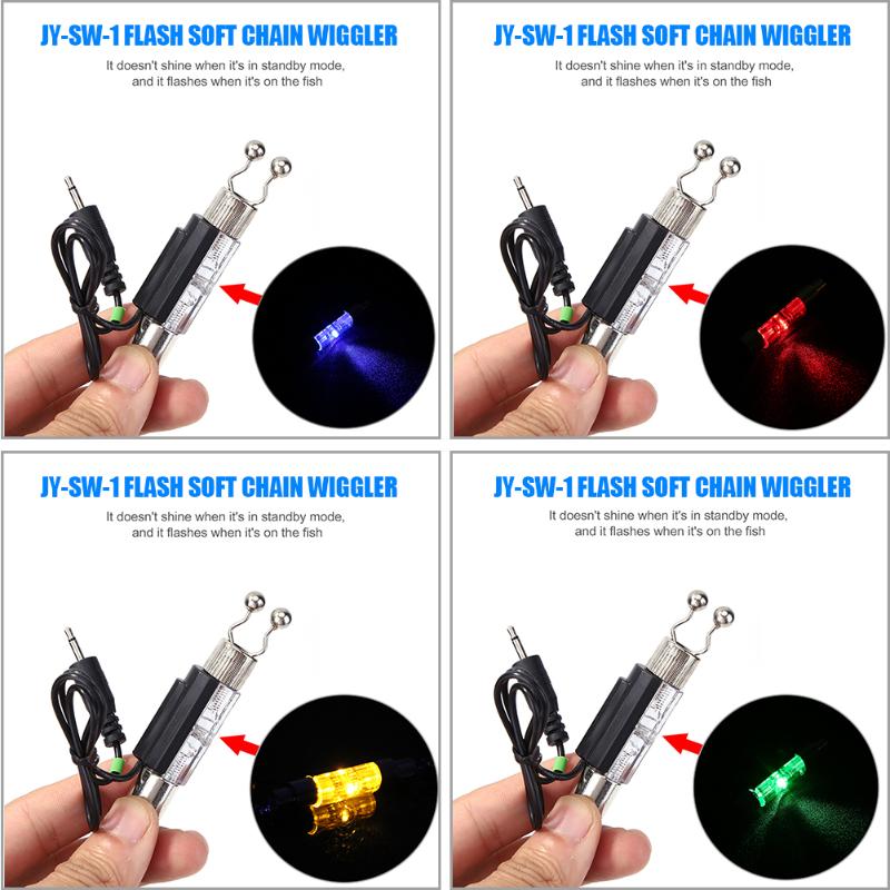 Adjustable Carp Fishing Tackle Accessories LED Illuminated Fish Bell Chain Swinger Indicator Durable Fishing Bite Alarm-ebowsos