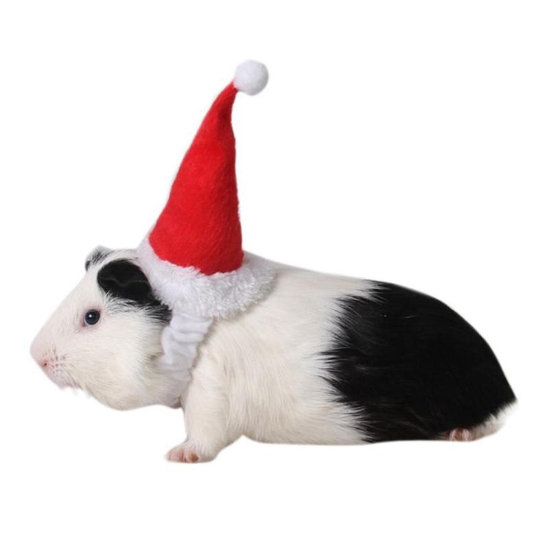 Adjustable Hamster Christmas Cap Cotton Velvet Pet Hamster Hat Elastic Magic strap Little Pet Festival Decorative Hat Supplies - ebowsos