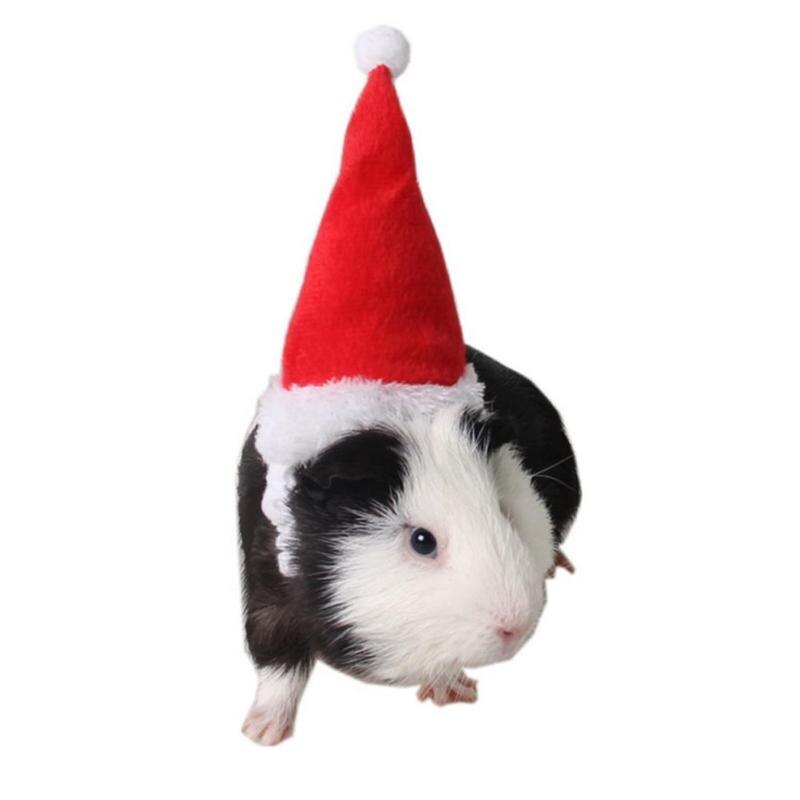 Adjustable Hamster Christmas Cap Cotton Velvet Pet Hamster Hat Elastic Magic strap Little Pet Festival Decorative Hat Supplies - ebowsos