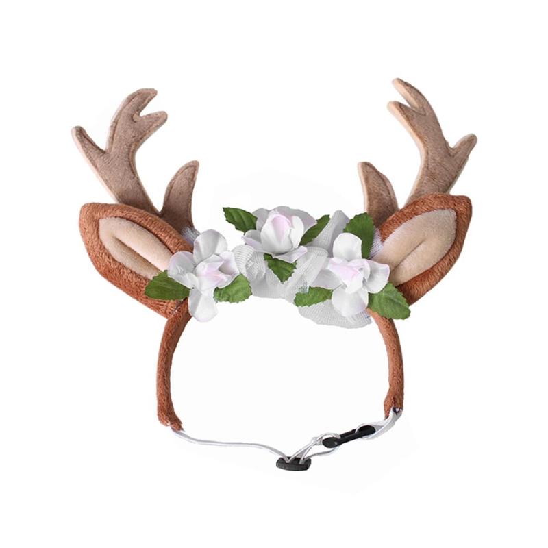 Adjustable Polyester Antler Hair Band Cute Dog Cat Headwear Christmas Decor - ebowsos