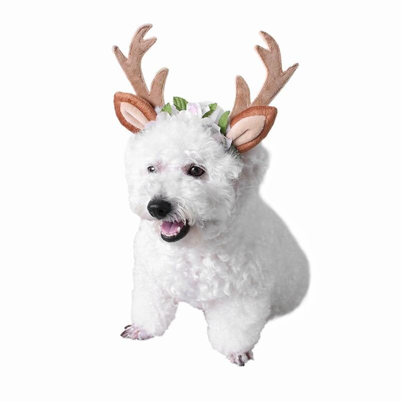 Adjustable Polyester Antler Hair Band Cute Dog Cat Headwear Christmas Decor - ebowsos