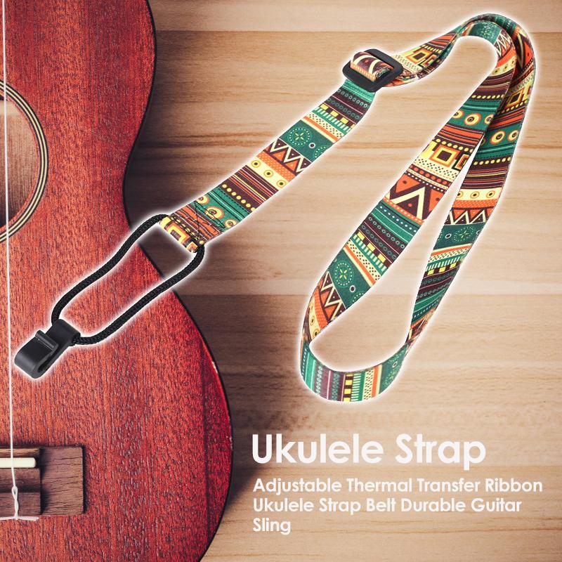 Adjustable Thermal Transfer Ribbon Ukulele Strap Belt Durable Sling for Ukulele Guitar Accessories-ebowsos