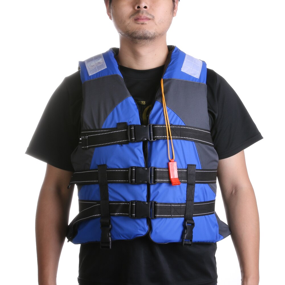 Adult kids Life Vest Jacket Swimming Boating Ski Drifting Life Vest with Whistle Polyester Water Sports Man Jacket-ebowsos