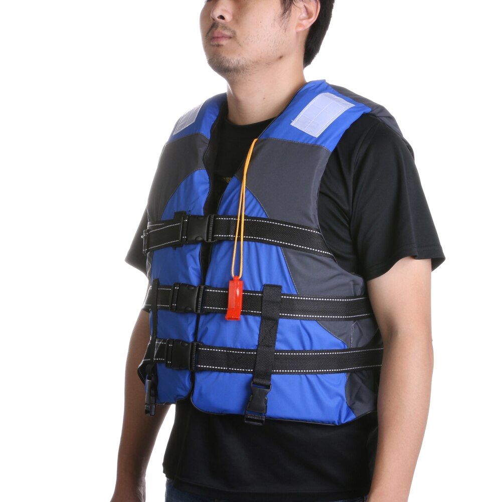 Adult kids Life Vest Jacket Swimming Boating Ski Drifting Life Vest with Whistle Polyester Water Sports Man Jacket-ebowsos