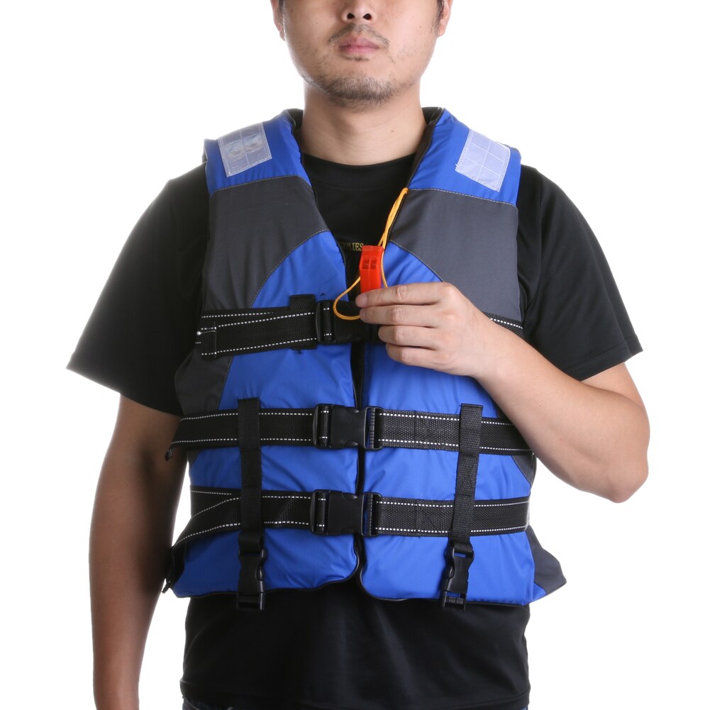 Adult kids Life Vest Jacket Swimming Boating Ski Drifting Life Vest with Whistle Polyester Water Sports Man Jacket-ebowsos