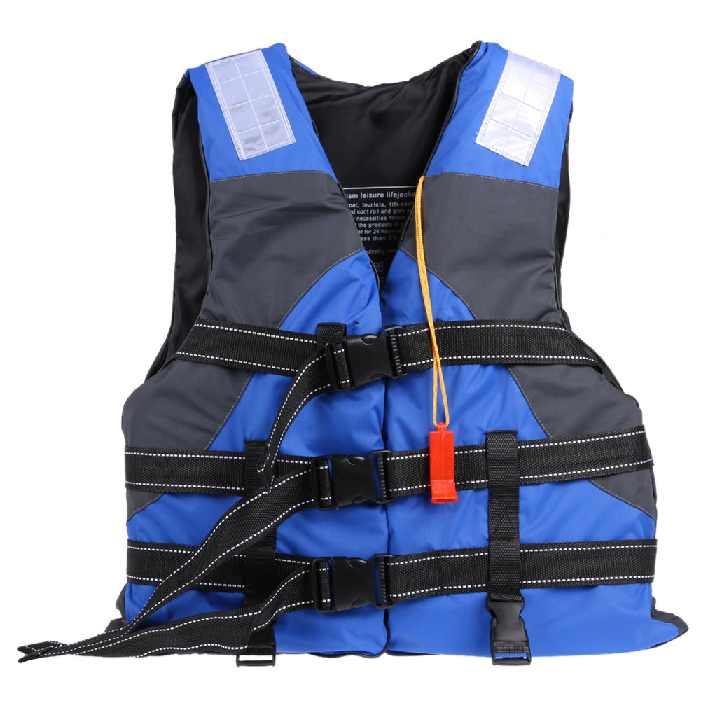 Adult kids Life Vest Jacket Swimming Boating Ski Drifting Life Vest with Whistle Polyester Water Sports Man Jacket-ebowsos