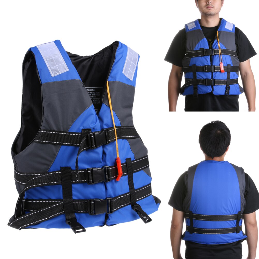 Adult kids Life Vest Jacket Swimming Boating Ski Drifting Life Vest with Whistle Polyester Water Sports Man Jacket-ebowsos