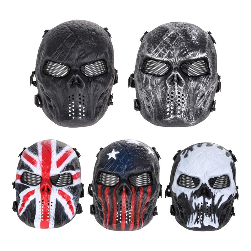 Airsoft Paintball Tactical Full Face Protection Skull Mask Army Outdoor D2 Party Masks - ebowsos