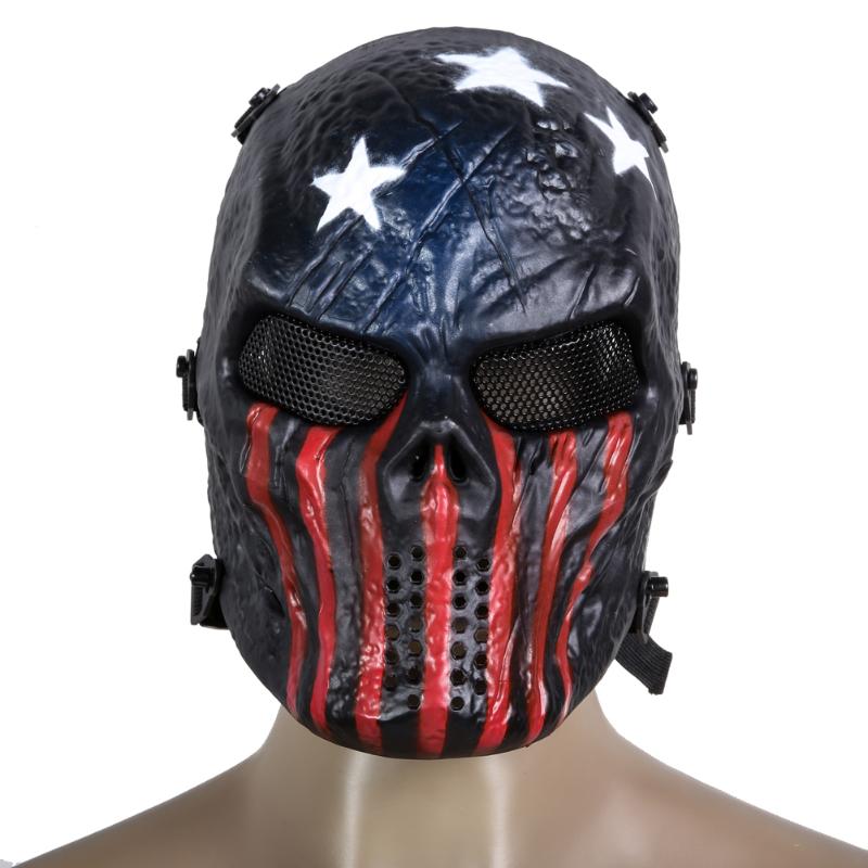 Airsoft Paintball Tactical Full Face Protection Skull Mask Army Outdoor D2 Party Masks - ebowsos