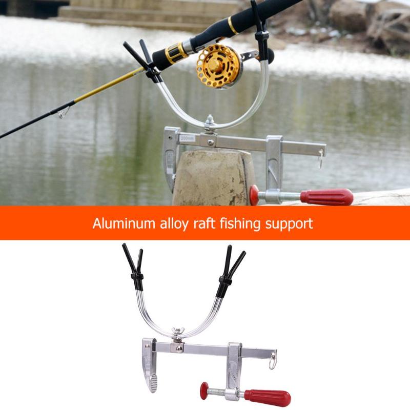 Aluminium Alloy Raft Boat Fishing Rod Pole Bracket Clamp Clip Stander Holder Fishing Tackle Tool-ebowsos